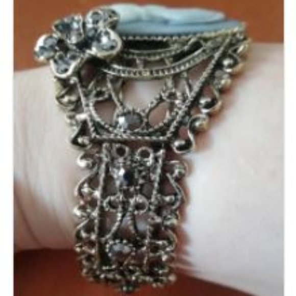 Vintage Style Cuff Bangle Bracelet Retro Bronze - Picture 3 of 6